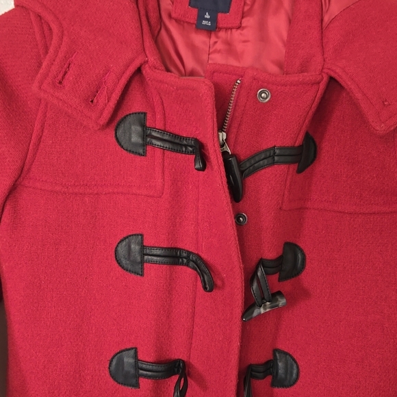 Gap Kids Hooded Red Wool Coat Size Large - Picture 3 of 8